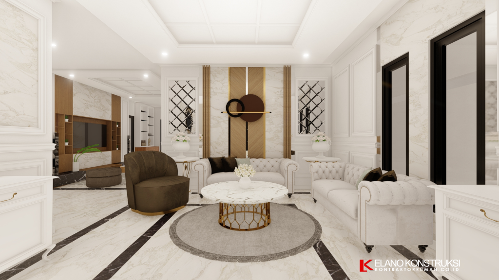 Desain Interior Tropis Modern Bapak Eko Roni Depok 22,1 X 16,3 M ...