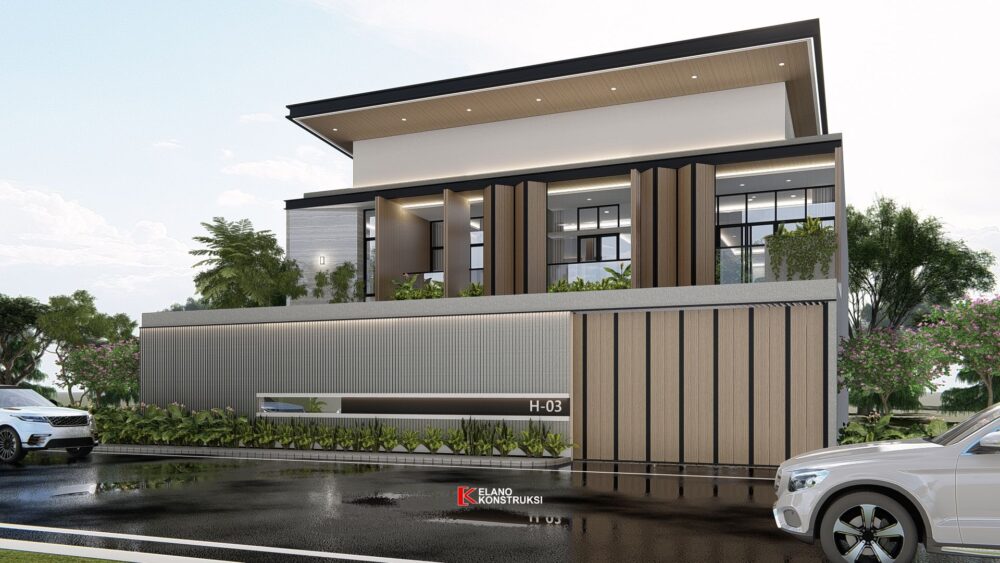 Desain Rumah Tropis Modern Bapak Fitra Jakarta 18 X 32 M