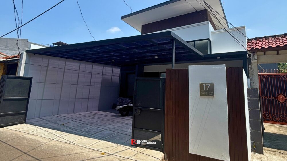 Konstruksi Rumah Tropis Modern Ibu Nisa Jakarta 8 X 12 M