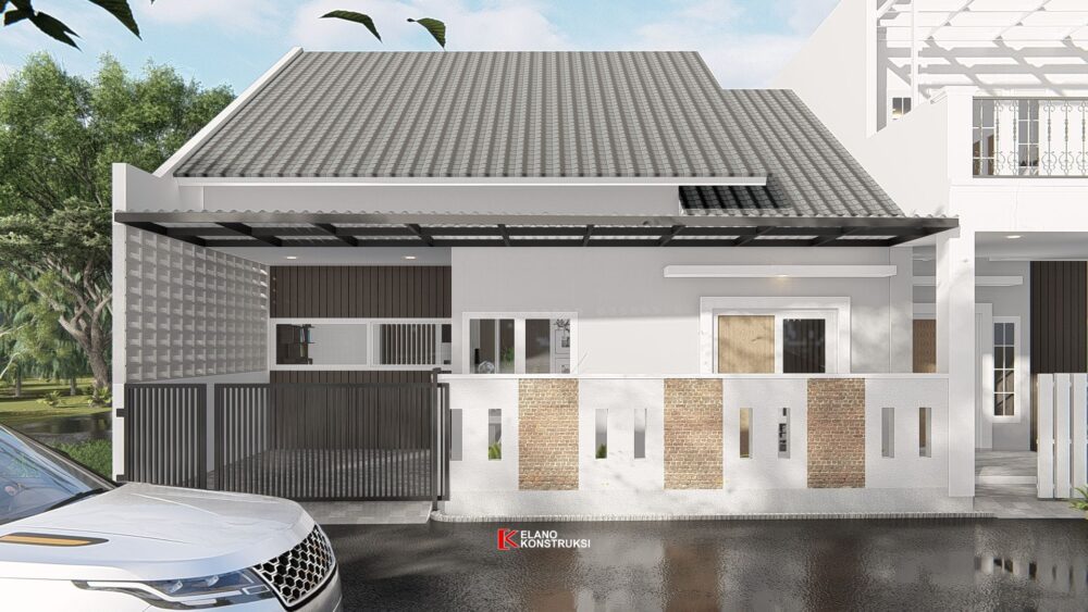 Desain Rumah Tropis Modern Bapak Ali Depok 9,7 X 12,8 M