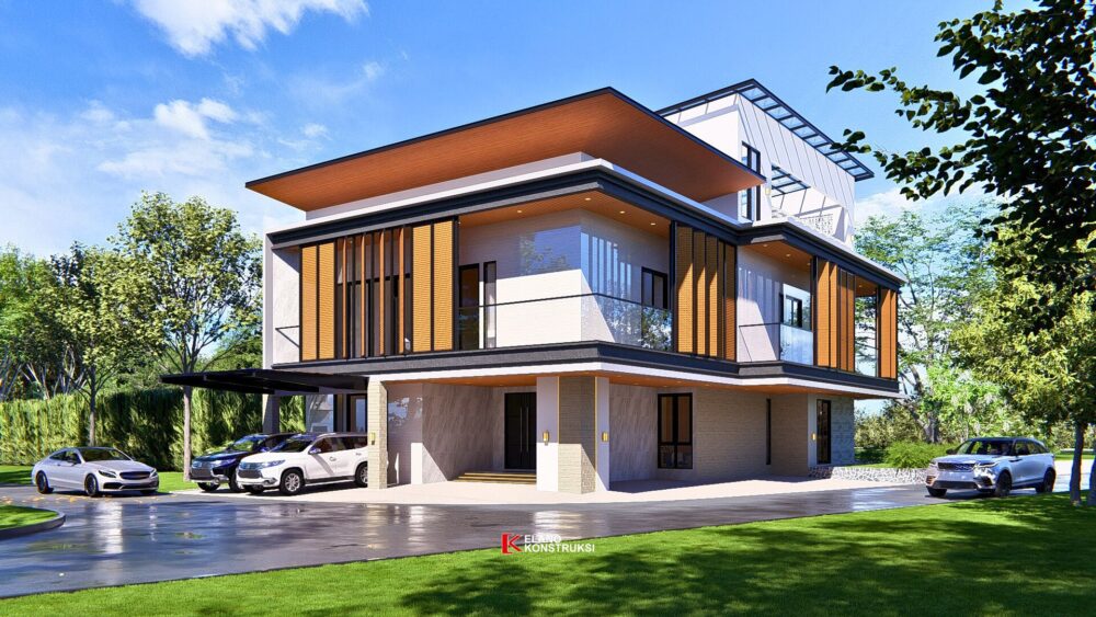 Desain Rumah Tropis Modern Bapak Arthur Bogor 18 X 23,5 M