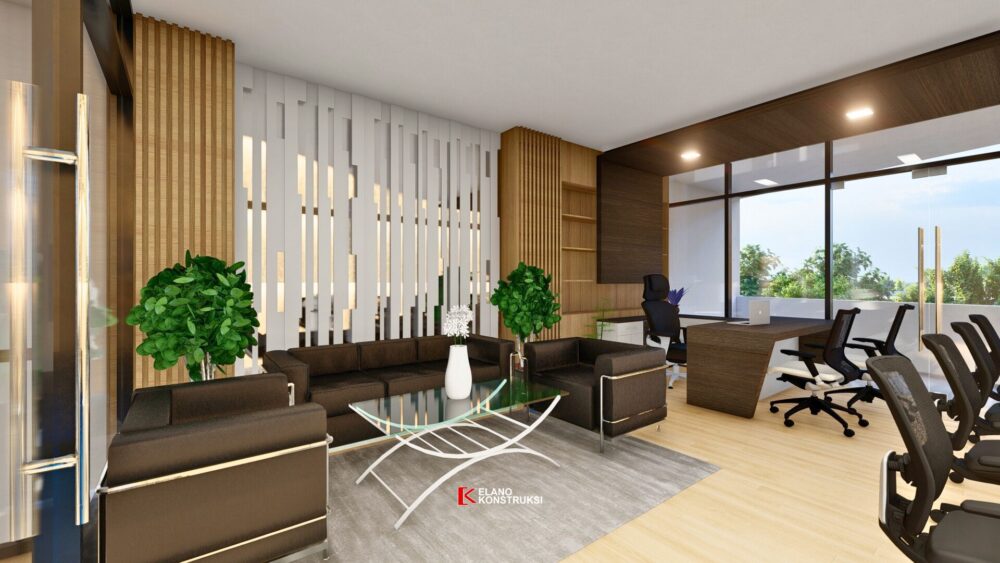 Desain Kantor Tropis Modern Bapak Andika Jakarta 6,8 X 16,3 M