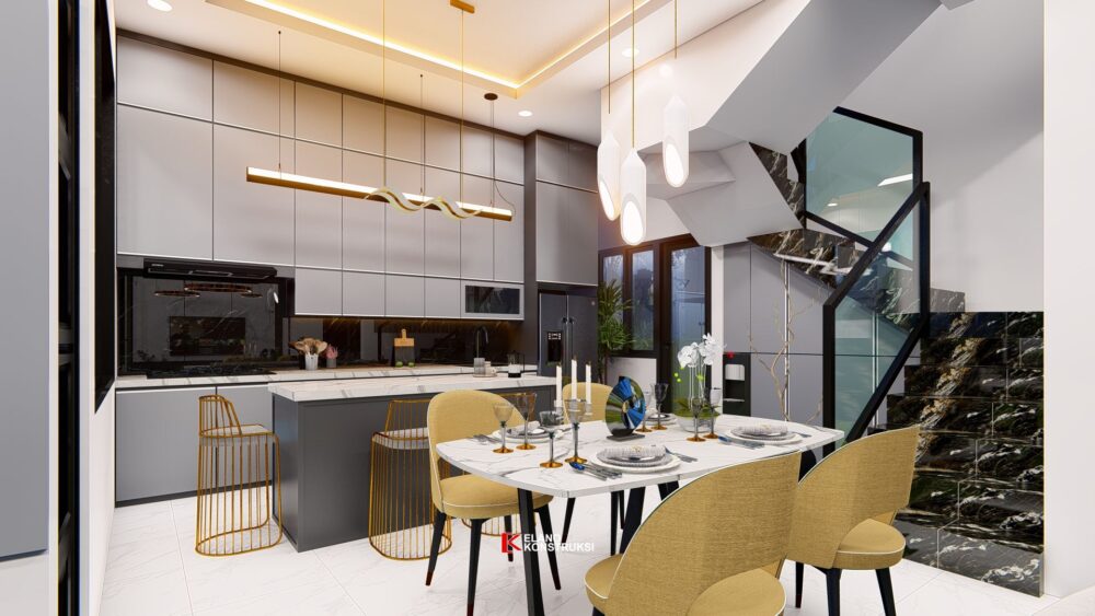 Desain Interior Rumah Tropis Modern Bapak Ali Depok 10 X 14 M