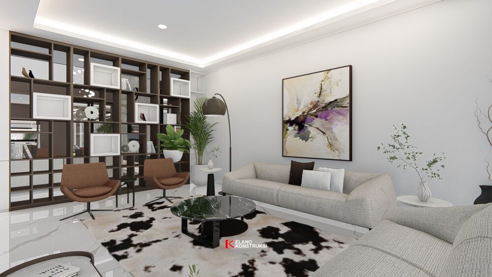 Desain Interior Rumah Tropis Modern Bapak Fitra Jakarta 18 X 32 M