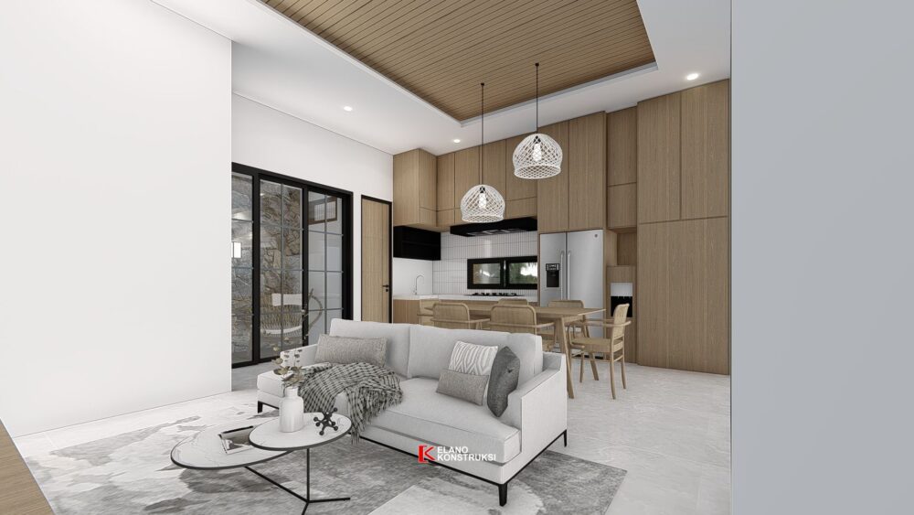 Desain Interior Rumah Minimalis Modern Bapak Rio Depok 7.3 X 11.3 M