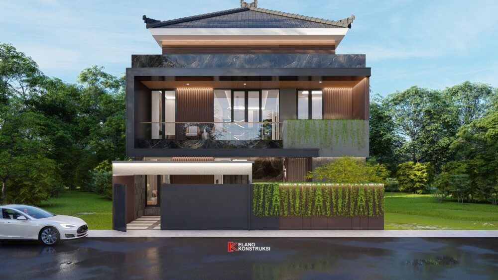 Desain Rumah Tropis Modern Bapak Toro Lembah Jakarta 12 X 15 M