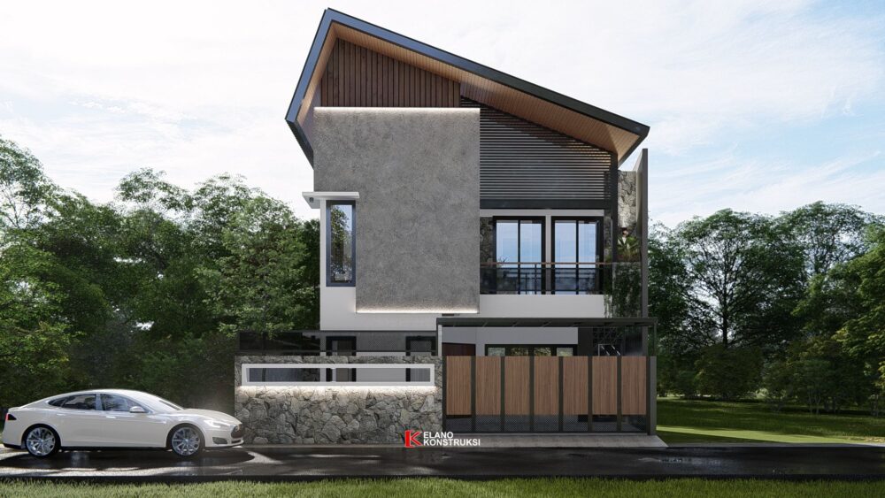 Desain Rumah Tropis Modern Bapak Robert Tangerang 9.3 X 10 M