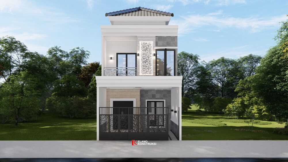 Desain Rumah Tropis Modern Ibu Anita Tangsel 6 X 17 M