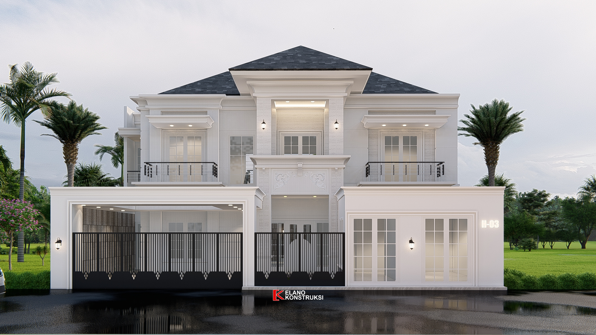 Desain Rumah Klasik Modern Bapak Ricky Bekasi 16 X 15 M