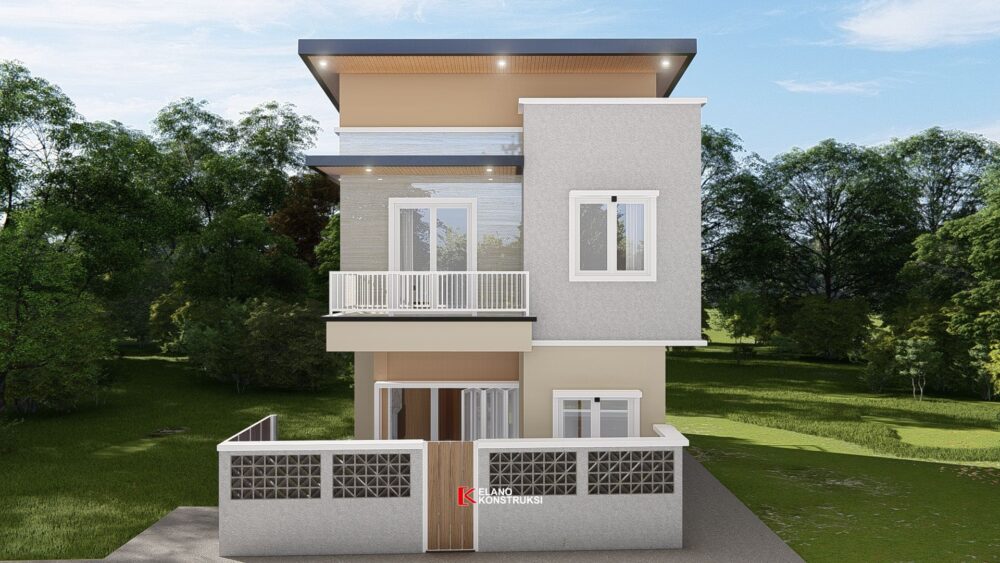Desain Rumah Tropis Modern Ibu Yati Jaktim 7.6 X 15.8 M
