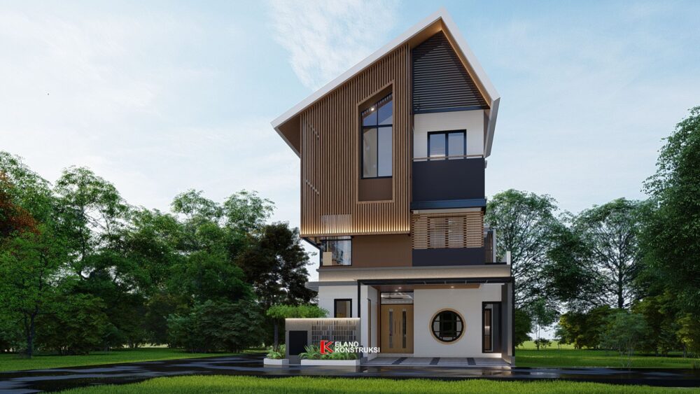 Desain Rumah Tropis Modern Bapak Seno Jakarta 9.3 X 15 M