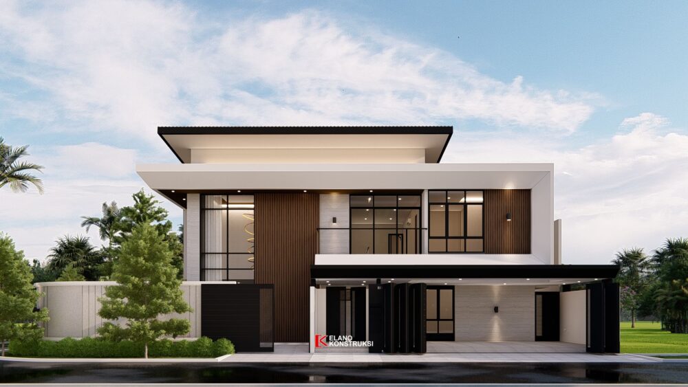 Desain Rumah Tropis Modern Bapak Toni Jakarta 24 X 17 M