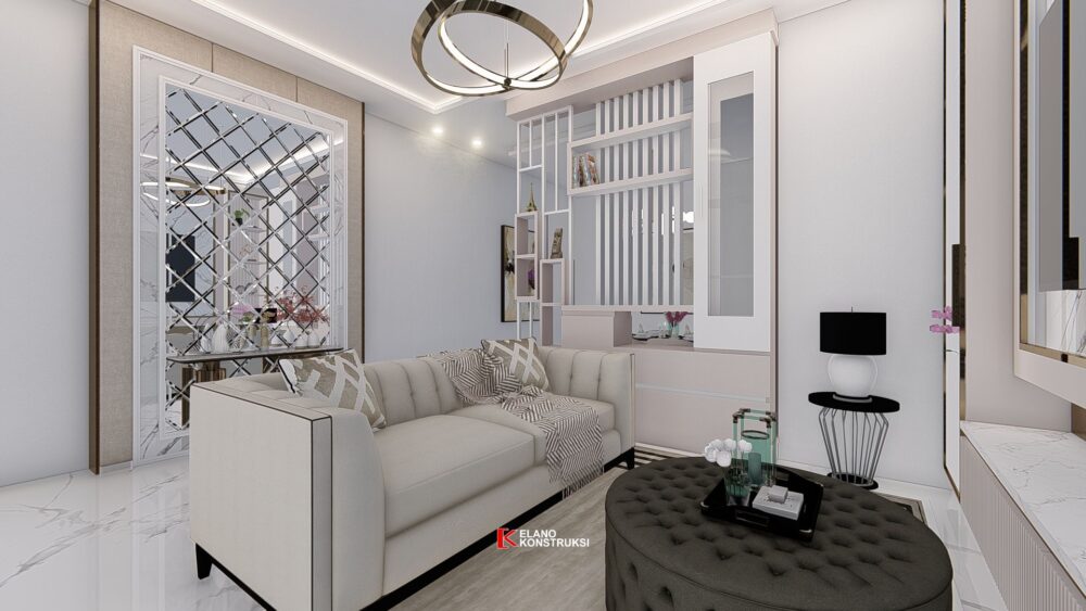 Desain Interior Rumah Tropis Modern Ibu Anita Tangsel 6 X 17 M