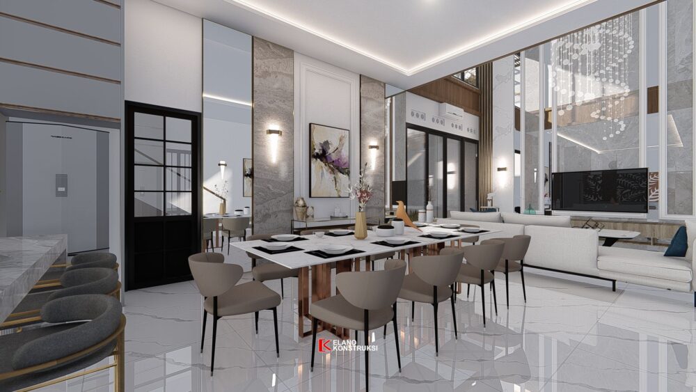 Desain Interior Rumah Tropis Modern Ibu Gabby Tangsel 12 X 24.5 M