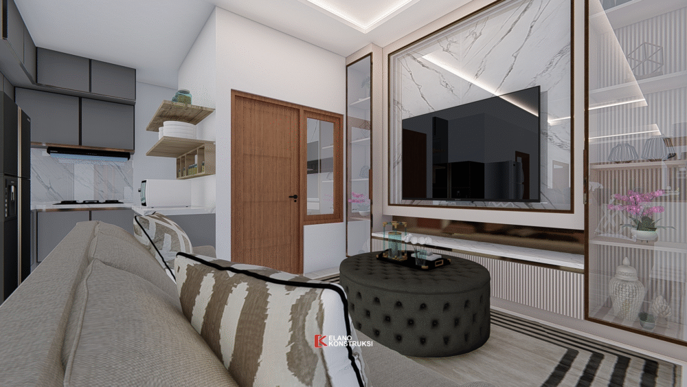 Desain Interior Rumah Tropis Modern Bapak Prakoso Depok 10 X 18 M