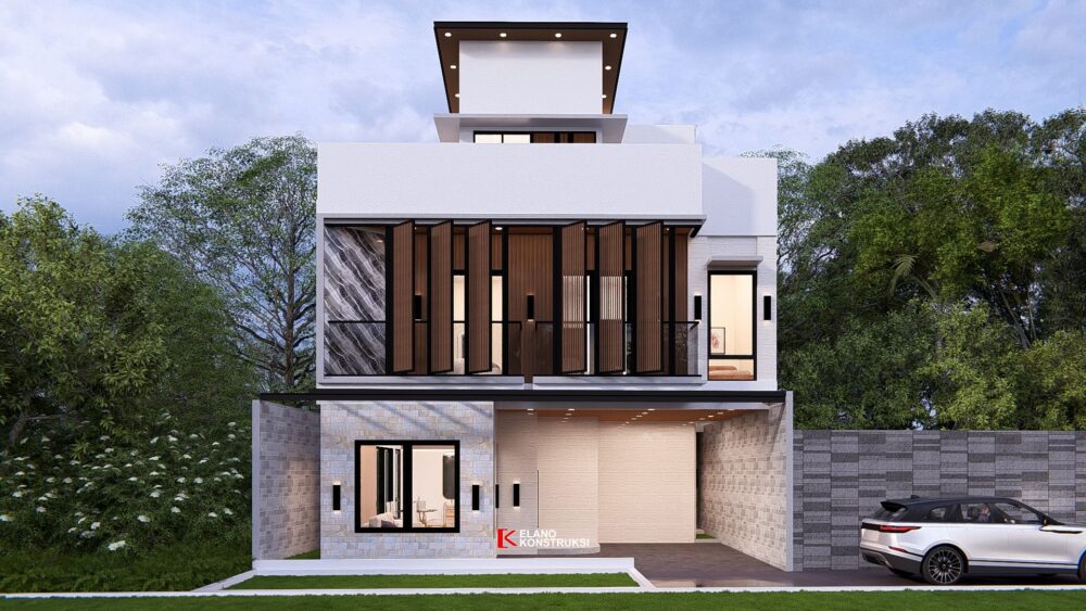 Desain Rumah Tropis Modern Bapak Madia Jakarta 11 X 10 M