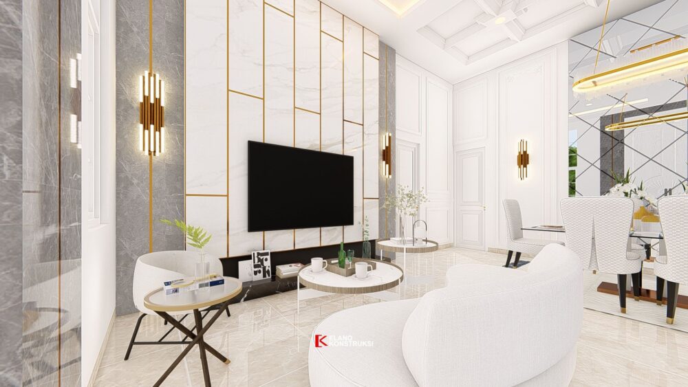 Desain Interior Rumah Klasik Ibu Kristina Bekasi 12 X 10 M