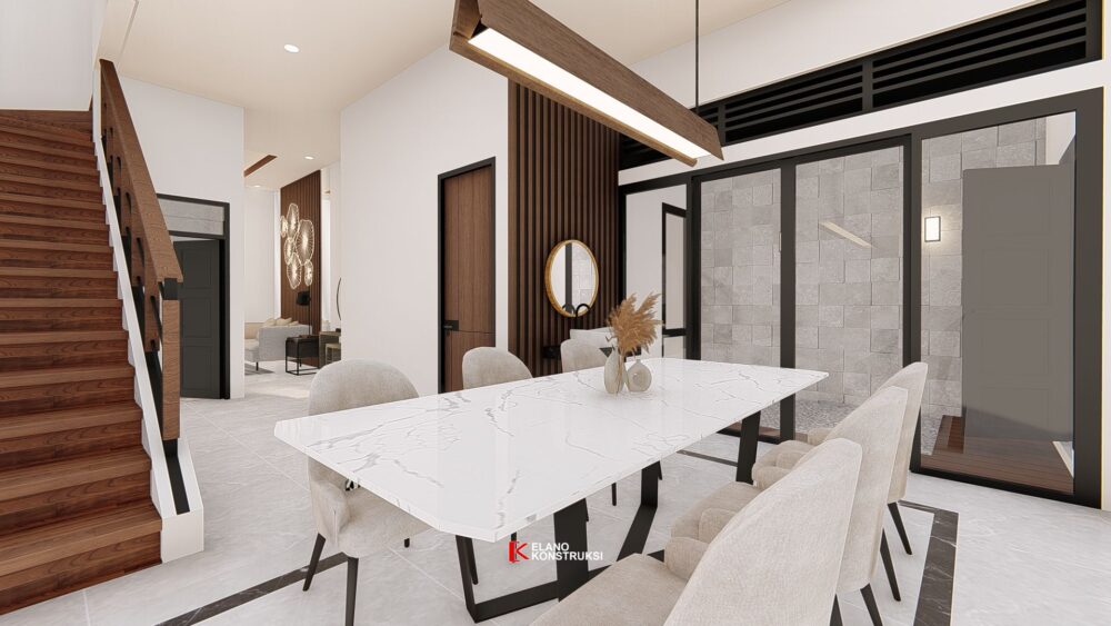 Desain Interior Rumah Tropis Modern Bapak Bagus Bahari Jaksel 8 X 24 M