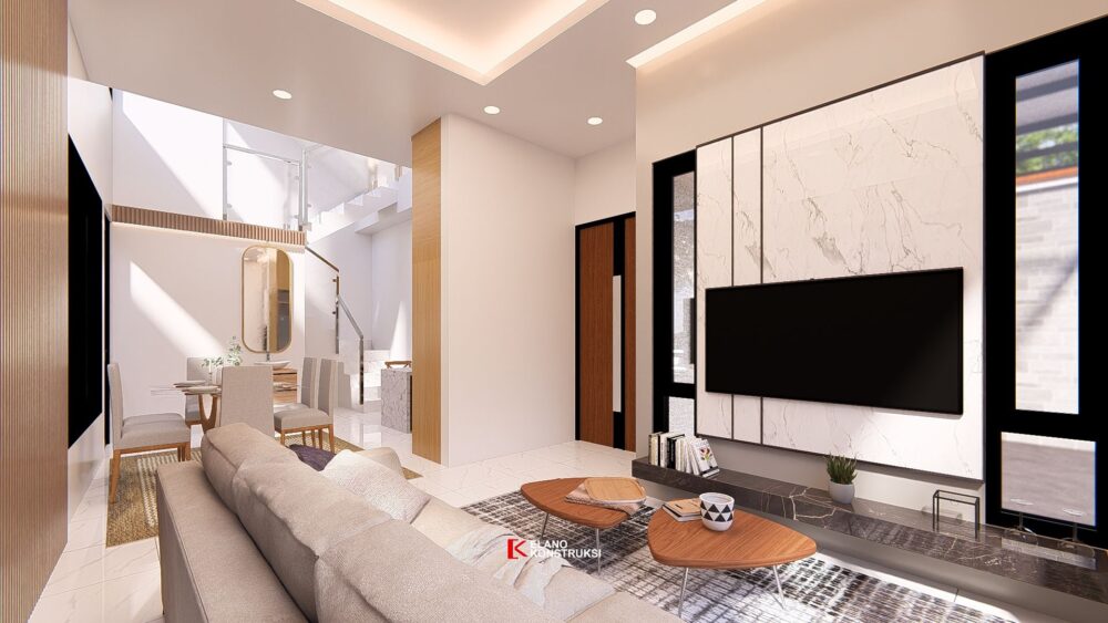 Desain Interior Rumah Tropis Modern Bapak Madia Jakarta 11 X 10 M