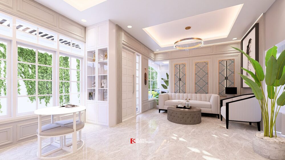 Desain Interior Rumah Klasik Modern Bapak Ino Depok 9 X 14 M