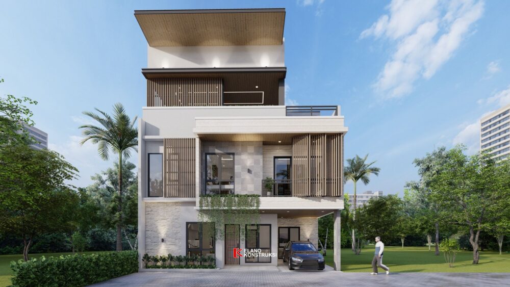 Desain Rumah Tropis Modern Bapak Agung Bekasi 10,3 X 12,5 M